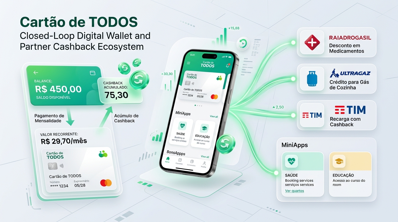 Cartão de TODOS closed-loop wallet and partner ecosystem
